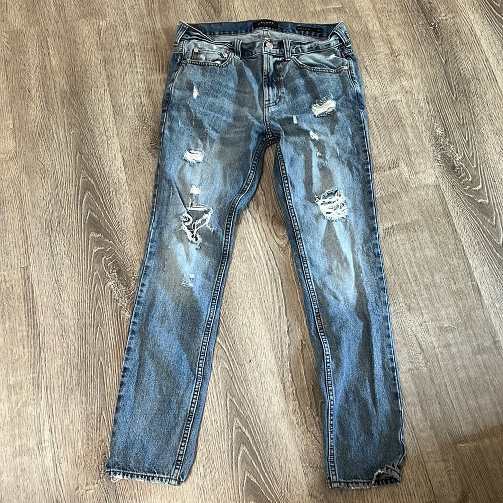 Pac Sun light washed ripped jeans.